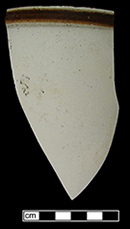 Dipped white salt-glazed, mug rim sherd from 18PR175.